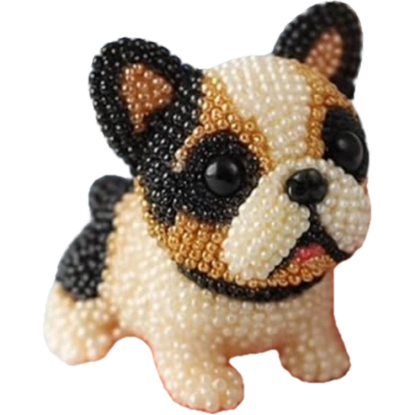 Dog Bead Embroidery Kit 3D Animal Dog Shape Bead Embroidery Set (Boston Terrier)