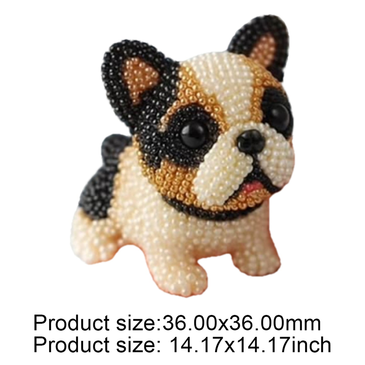 Dog Bead Embroidery Kit 3D Animal Dog Shape Bead Embroidery Set (Boston Terrier)