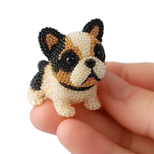 Dog Bead Embroidery Kit 3D Animal Dog Shape Bead Embroidery Set (Boston Terrier)