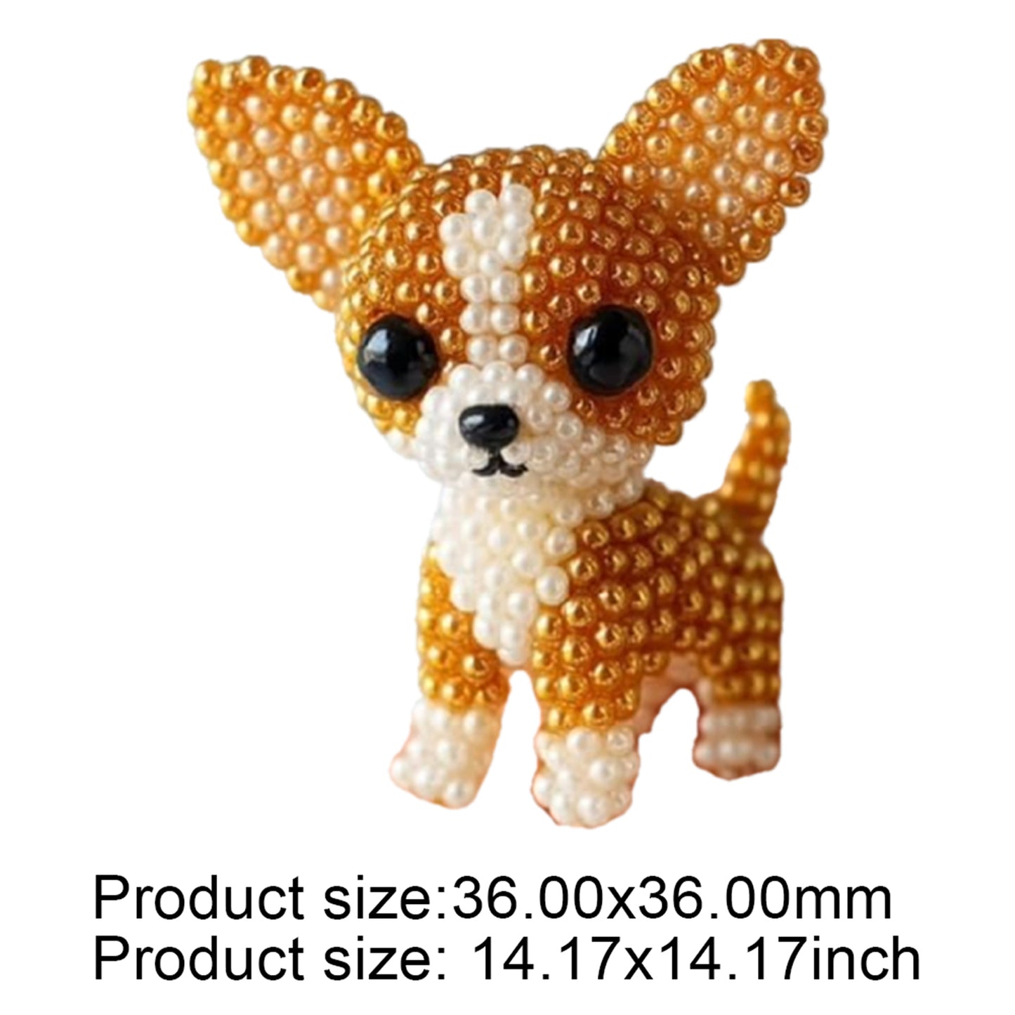 Dog Bead Embroidery Kit 3D Animal Dog Shape Bead Embroidery Set (Chihuahua)
