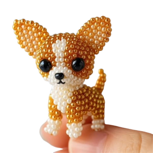 Dog Bead Embroidery Kit 3D Animal Dog Shape Bead Embroidery Set (Chihuahua)