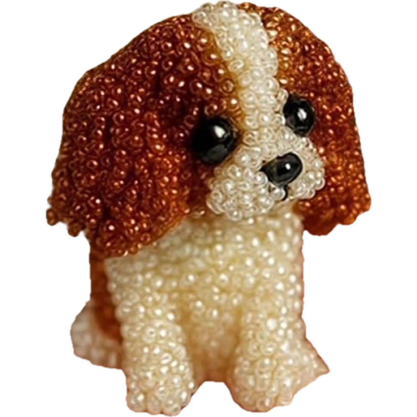 Dog Bead Embroidery Kit 3D Animal Dog Shape Bead Embroidery Set (Cavalier)