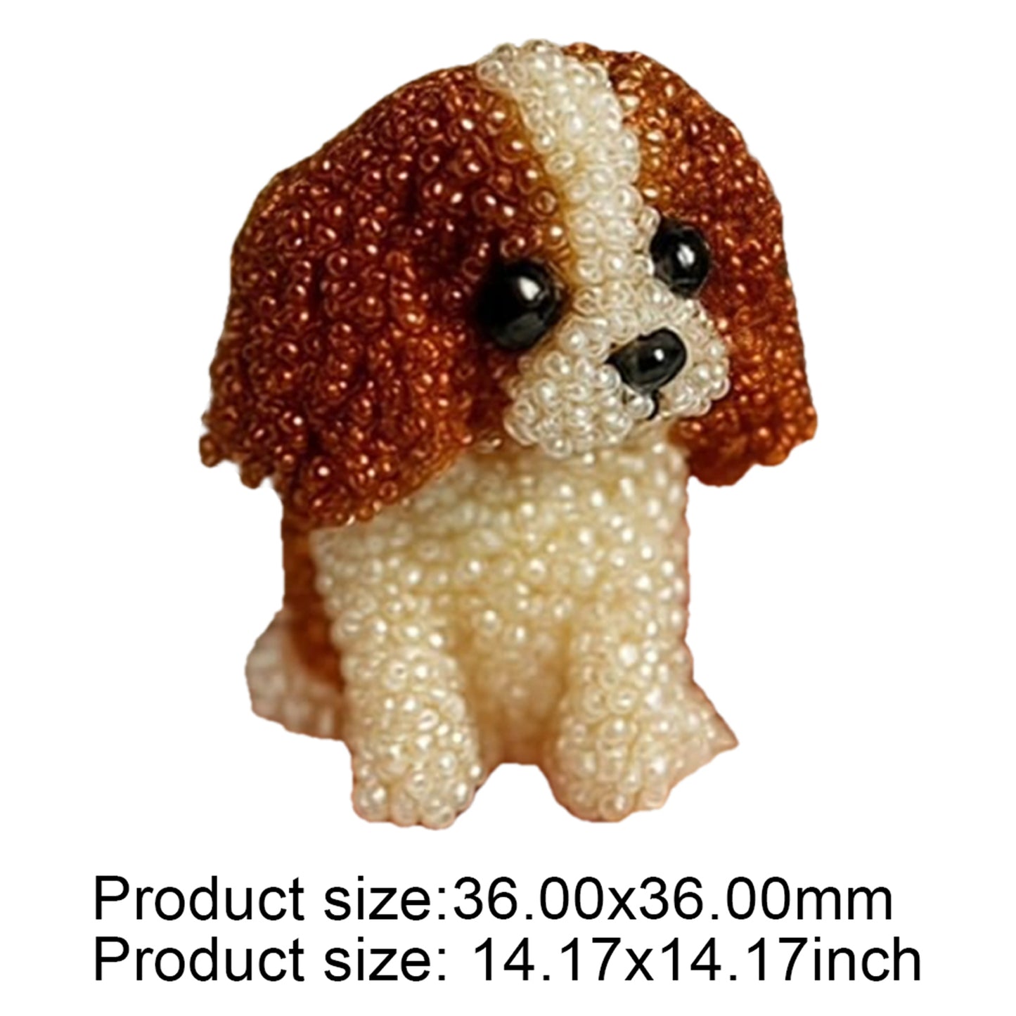 Dog Bead Embroidery Kit 3D Animal Dog Shape Bead Embroidery Set (Cavalier)