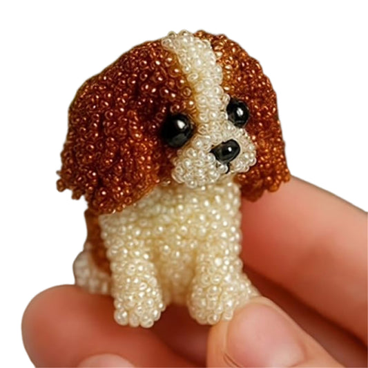 Dog Bead Embroidery Kit 3D Animal Dog Shape Bead Embroidery Set (Cavalier)