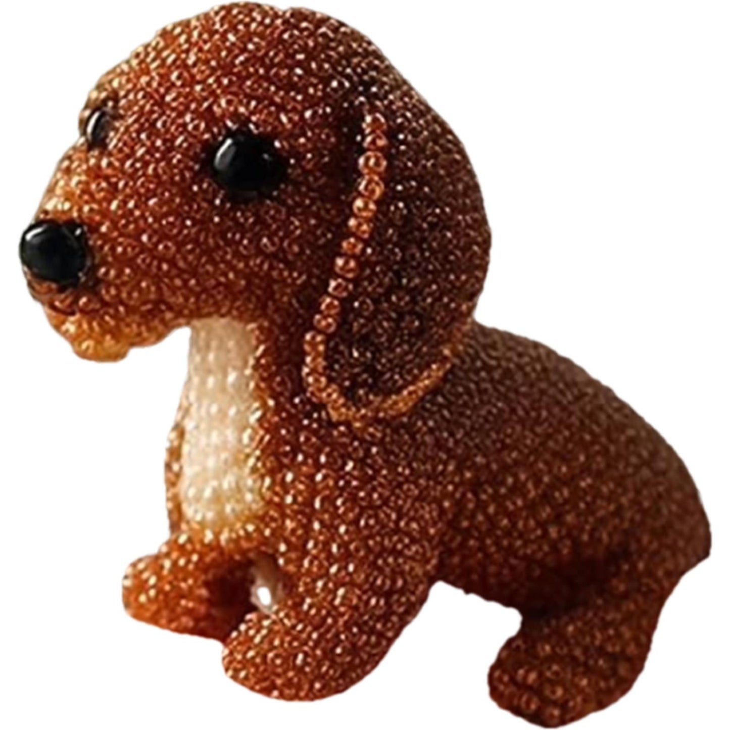 Dog Bead Embroidery Kit 3D Animal Dog Shape Bead Embroidery Set (Dachshund)