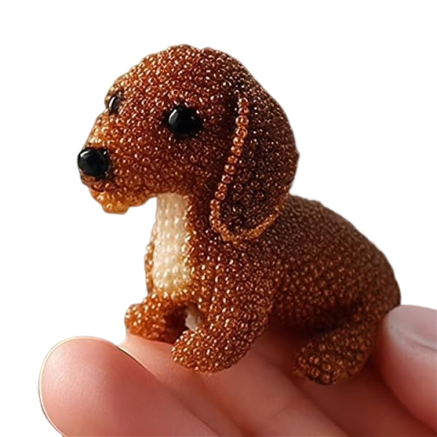 Dog Bead Embroidery Kit 3D Animal Dog Shape Bead Embroidery Set (Dachshund)