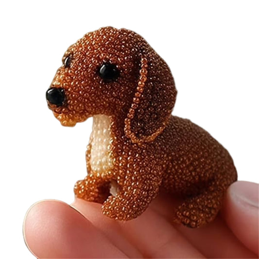 Dog Bead Embroidery Kit 3D Animal Dog Shape Bead Embroidery Set (Dachshund)