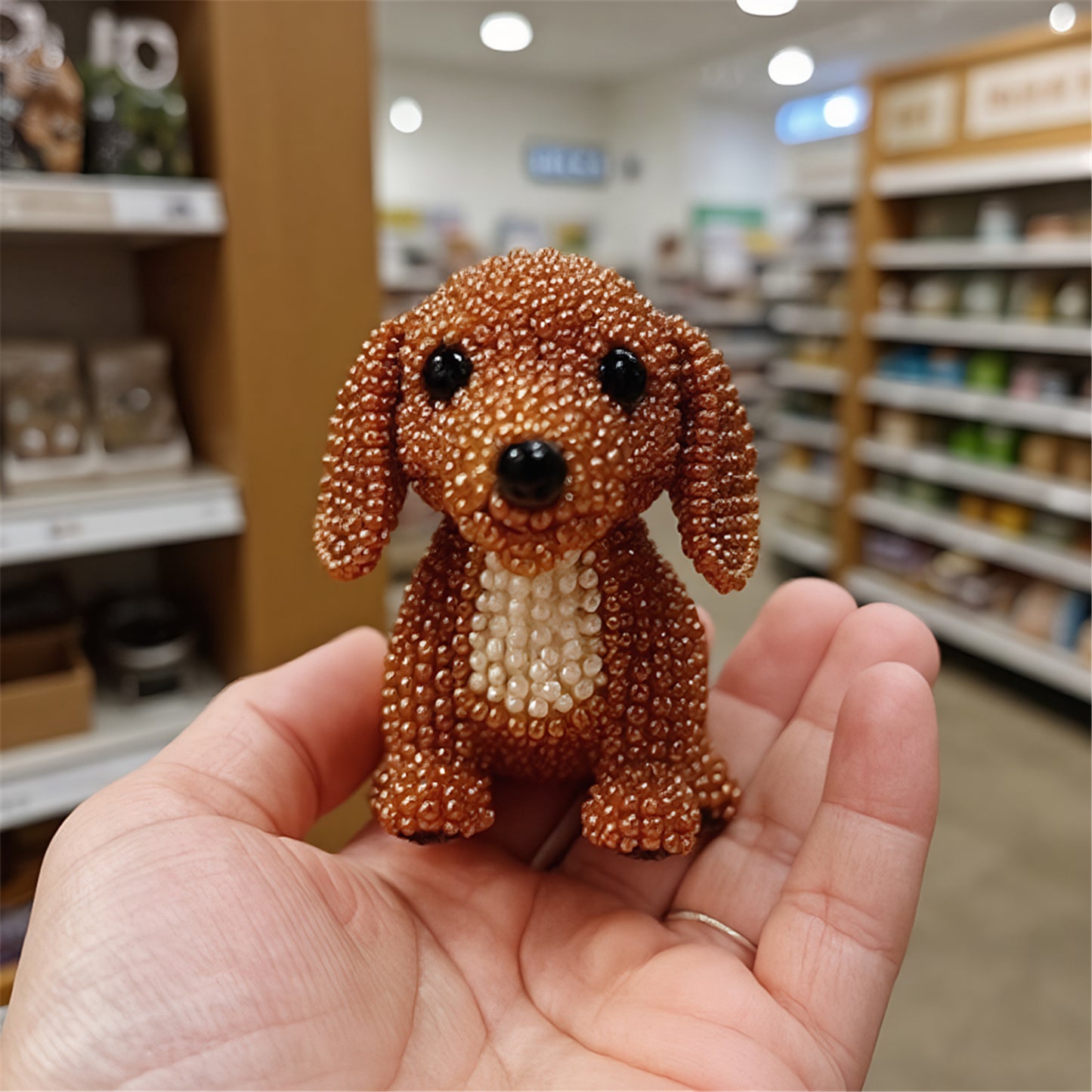 Dog Bead Embroidery Kit 3D Animal Dog Shape Bead Embroidery Set (Dachshund)