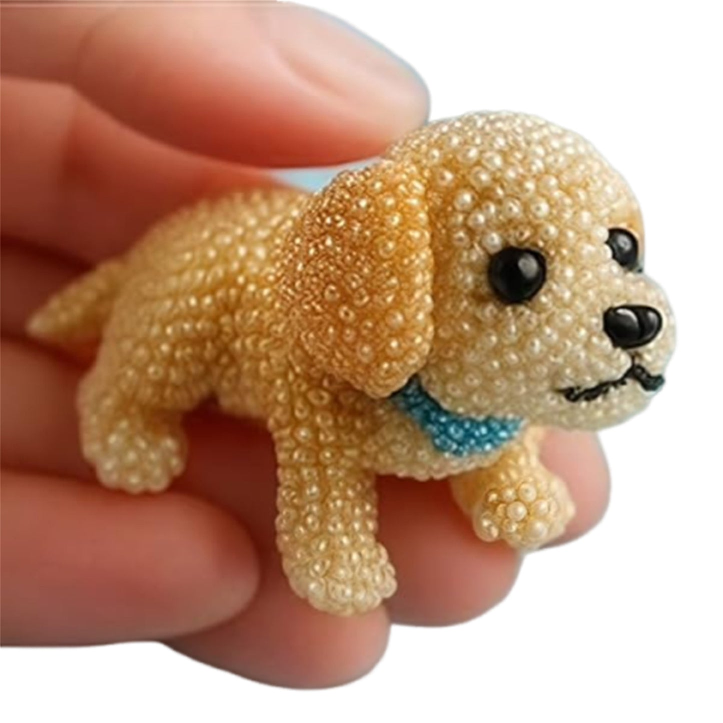 Dog Bead Embroidery Kit 3D Dog Shape Bead Embroidery Set (Golden Retriever)