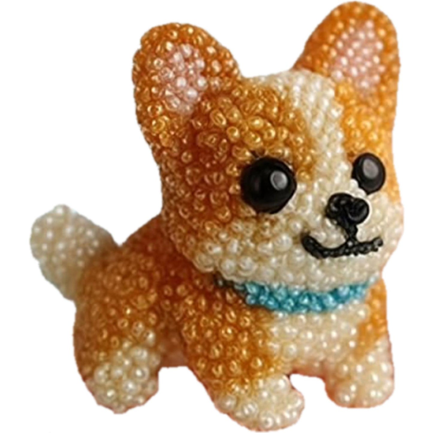 DIY Dog Bead Embroidery Kit 3D Animal Dog Shape Bead Embroidery Set (Corgi)
