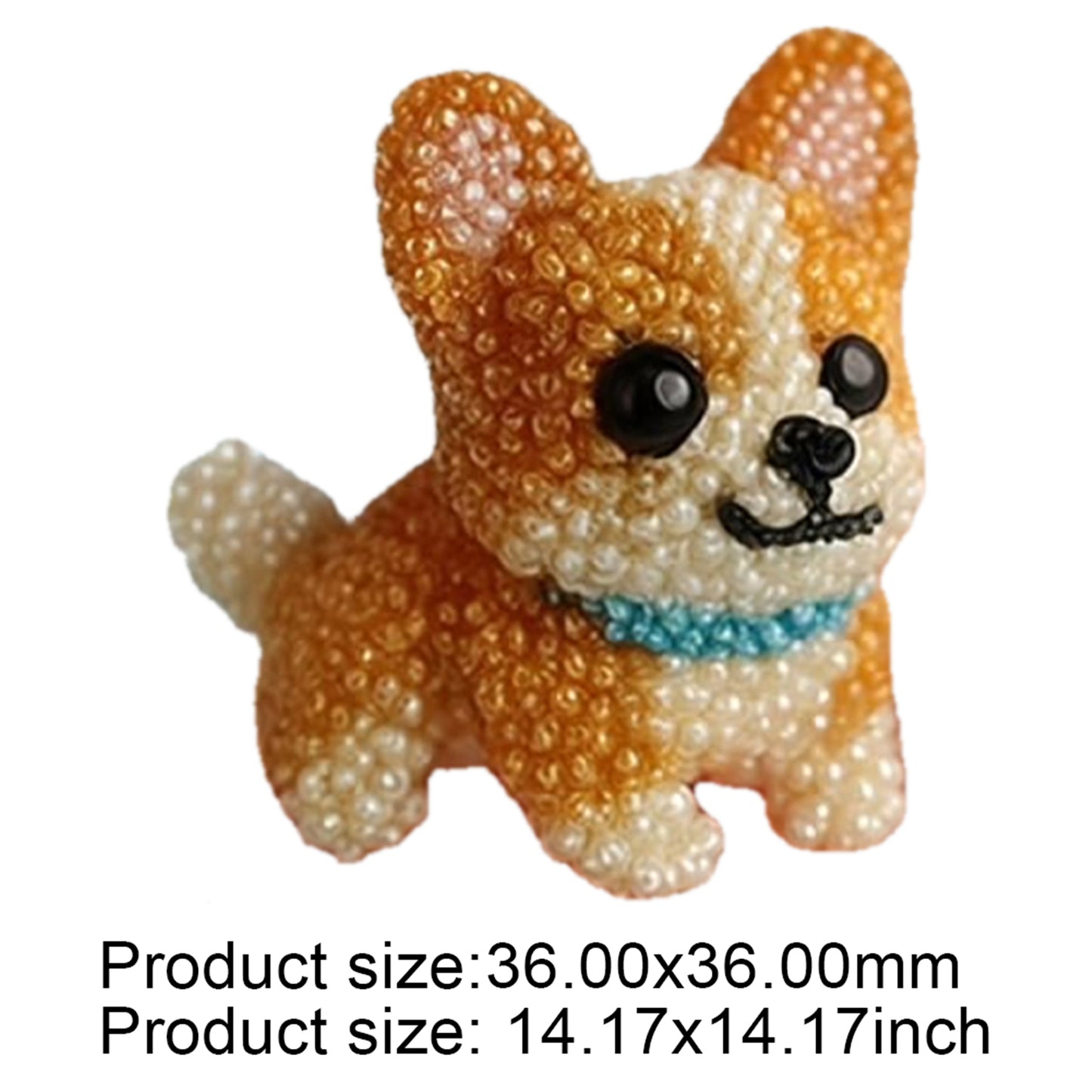 DIY Dog Bead Embroidery Kit 3D Animal Dog Shape Bead Embroidery Set (Corgi)