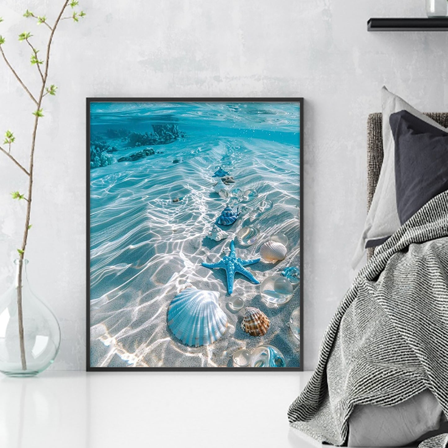 Seashell Beach - Full 11CT Stamped Cross Stitch 40x50CM - Huacan