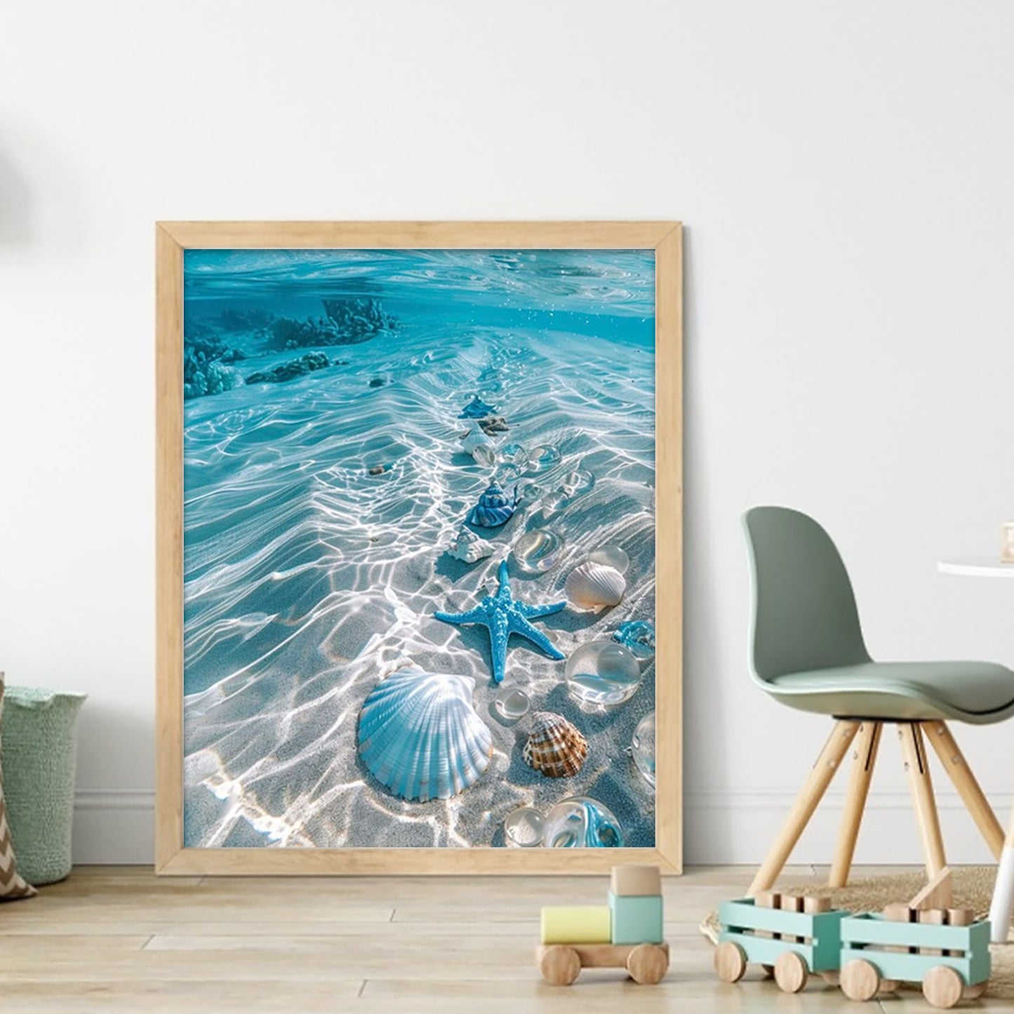 Seashell Beach - Full 11CT Stamped Cross Stitch 40x50CM - Huacan