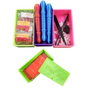 Diamond Painting Wax Box Storage Case Diamond Art Tool Organizer (Light Green)