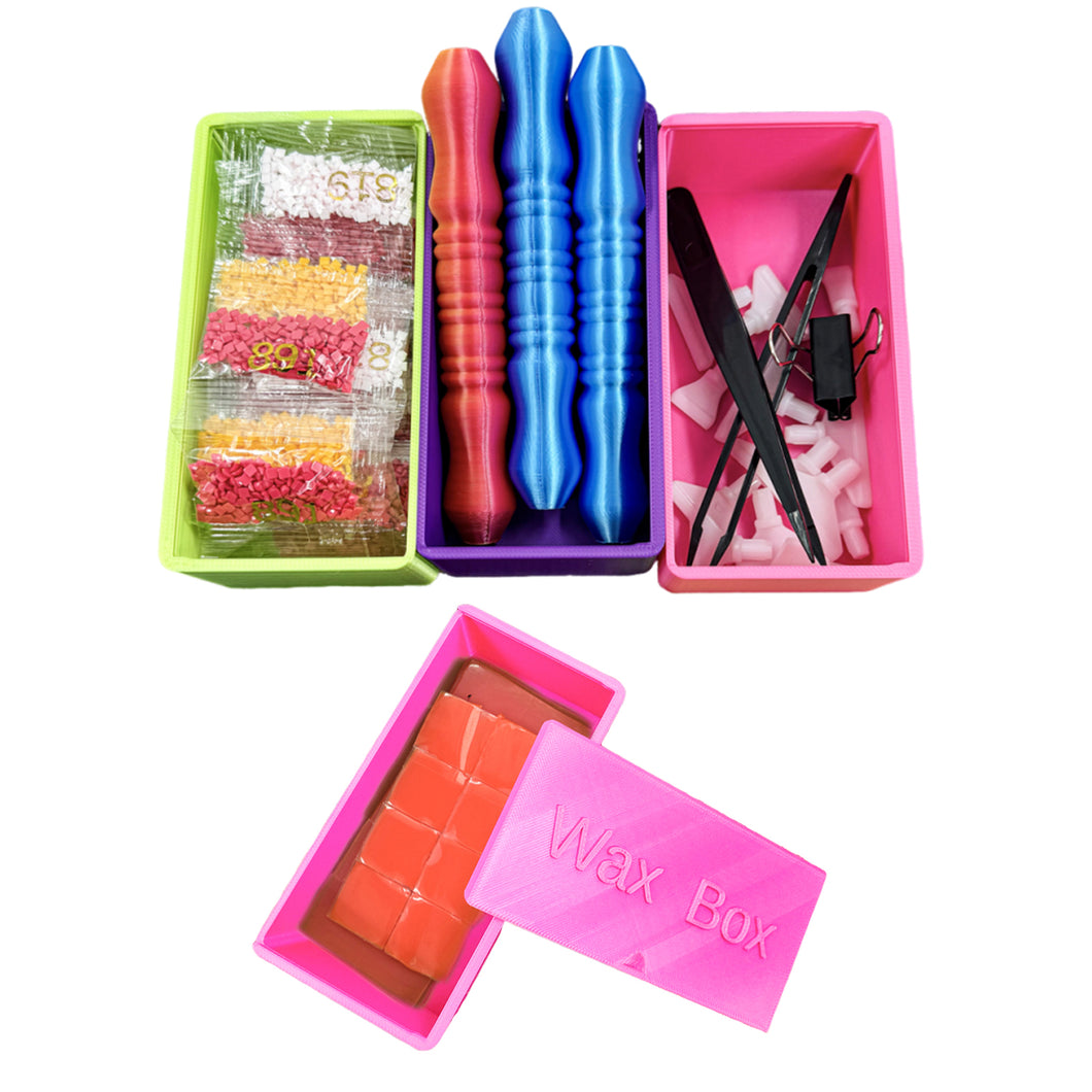 Diamond Painting Wax Box Storage Case Diamond Art Tool Organizer (Rose Red)