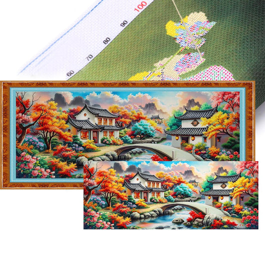 Paradise - Full 11CT Stamped Cross Stitch 195x75CM - Mona Lisa
