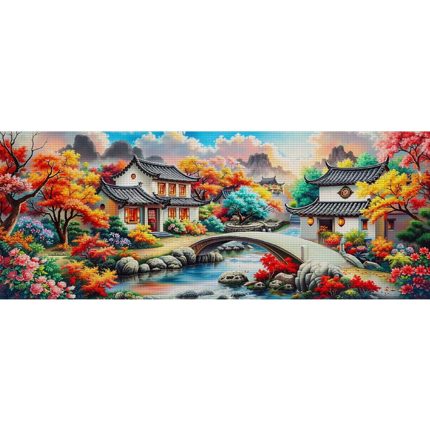 Paradise - Full 11CT Stamped Cross Stitch 195x75CM - Mona Lisa