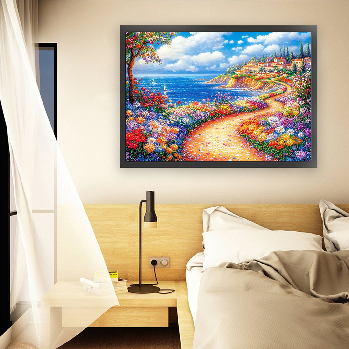 Coastal Town - Full 11CT Stamped Cross Stitch 85x65CM - Mona Lisa