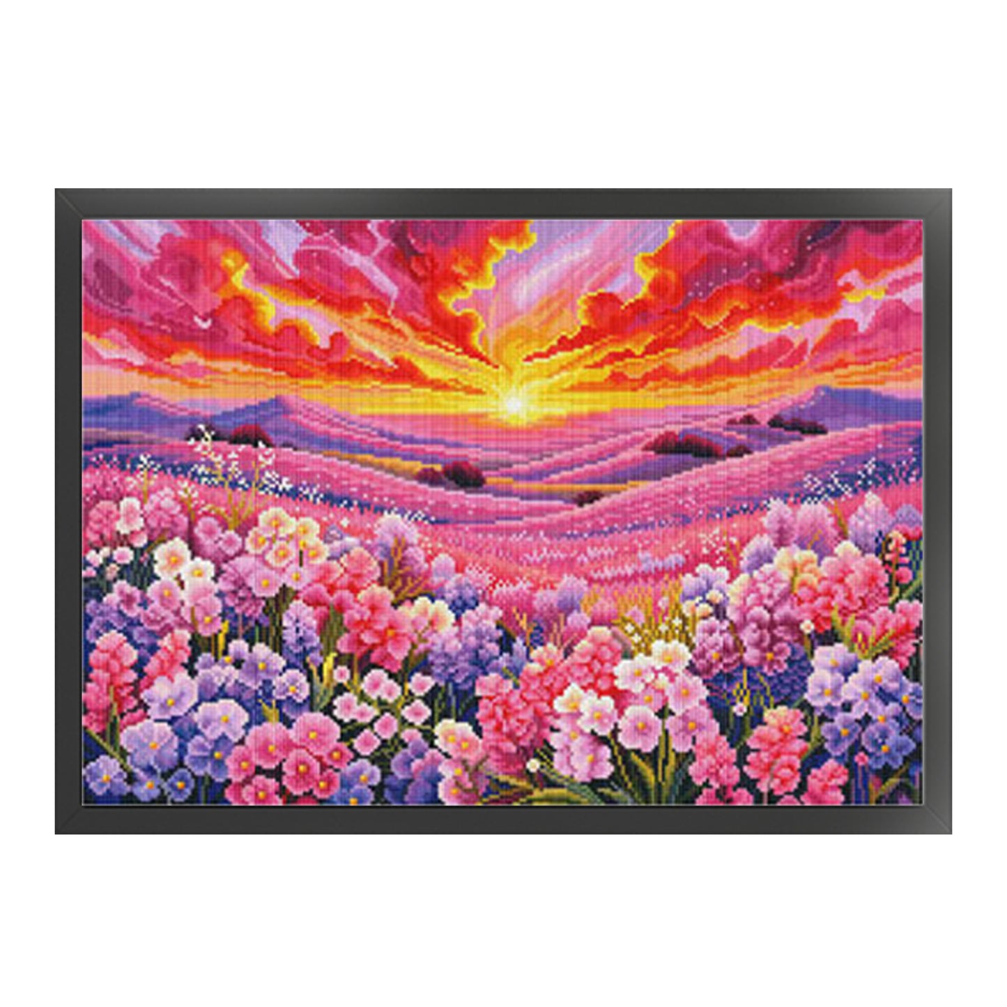 Rising Sun & Blossom Sea - Full 11CT Stamped Cross Stitch 68x50CM - Mona Lisa