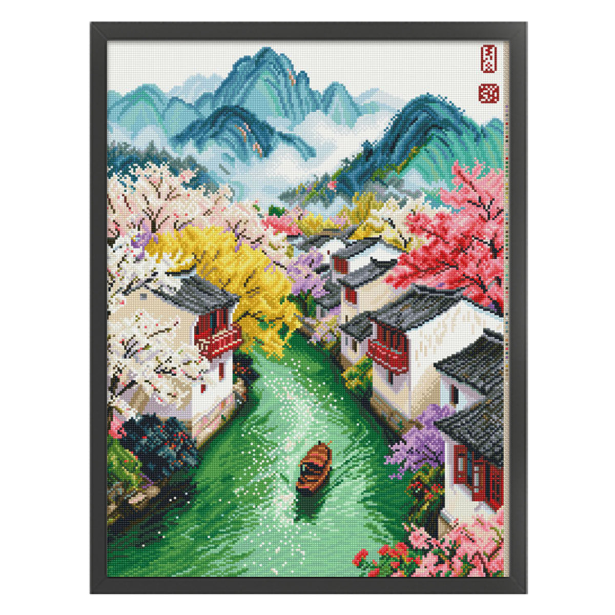 Frühlings-Jiangnan – Vollständiges 11CT Stempel-Kreuzstichset 50x67cm – Mona Lisa
