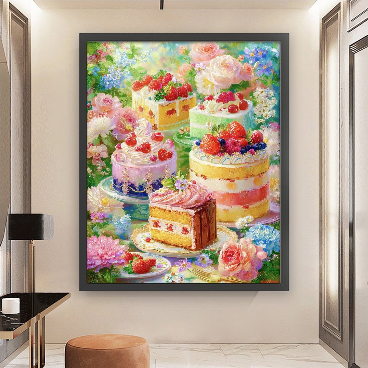 Cakes & Desserts - Full 11CT Stamped Cross Stitch 55x65CM - Mona Lisa