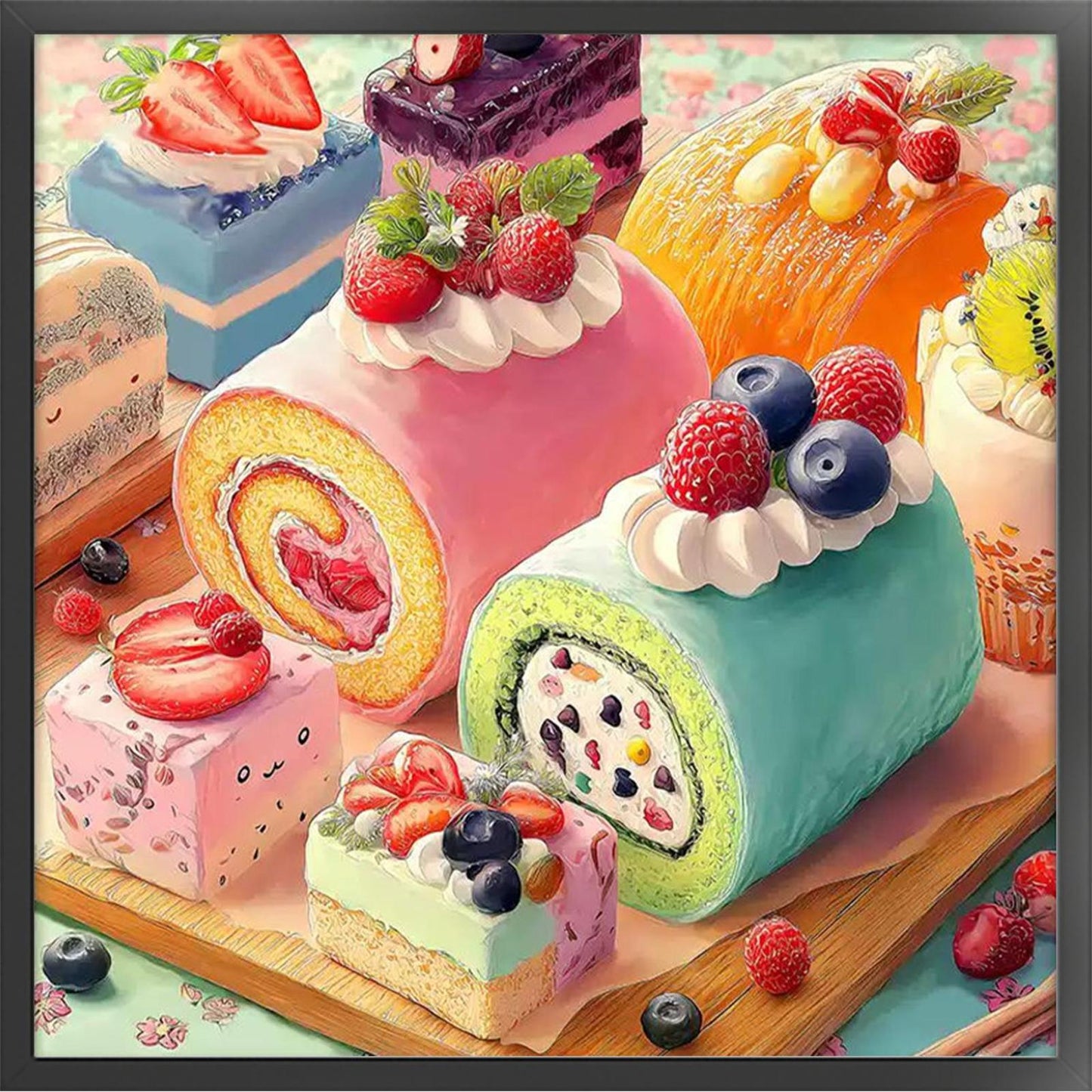 Fruit Dessert Journal - Full 11CT Stamped Cross Stitch 50x50CM - QiangHongXiu