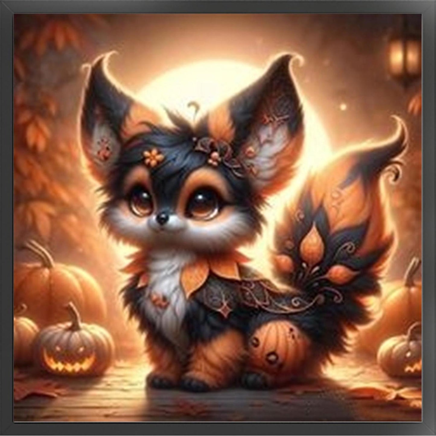 Fox And Pumpkin - Full 11CT Stamped Cross Stitch 50x50CM - Yishu