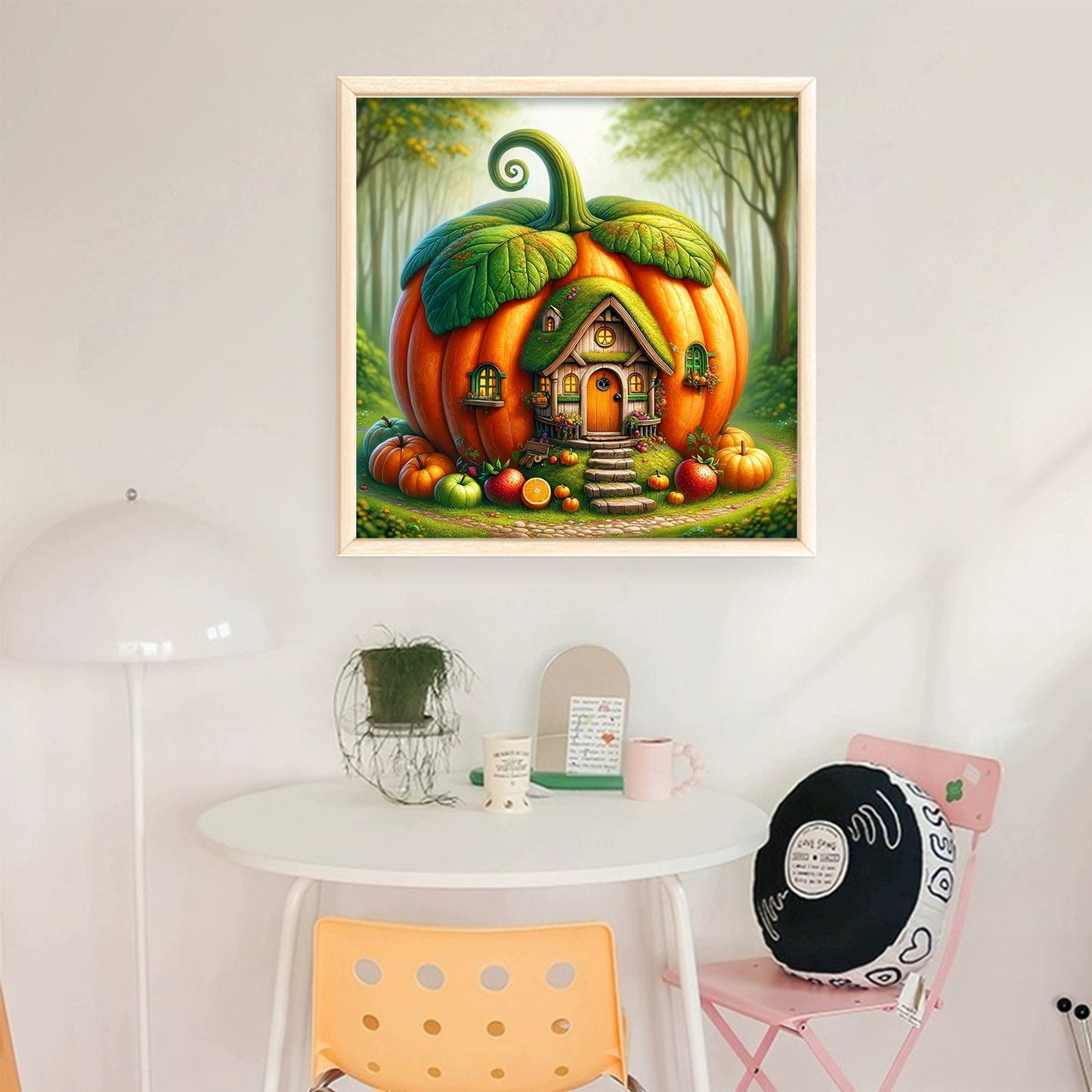 Pumpkin House - Full 11CT Stamped Cross Stitch 40x40CM - Diy