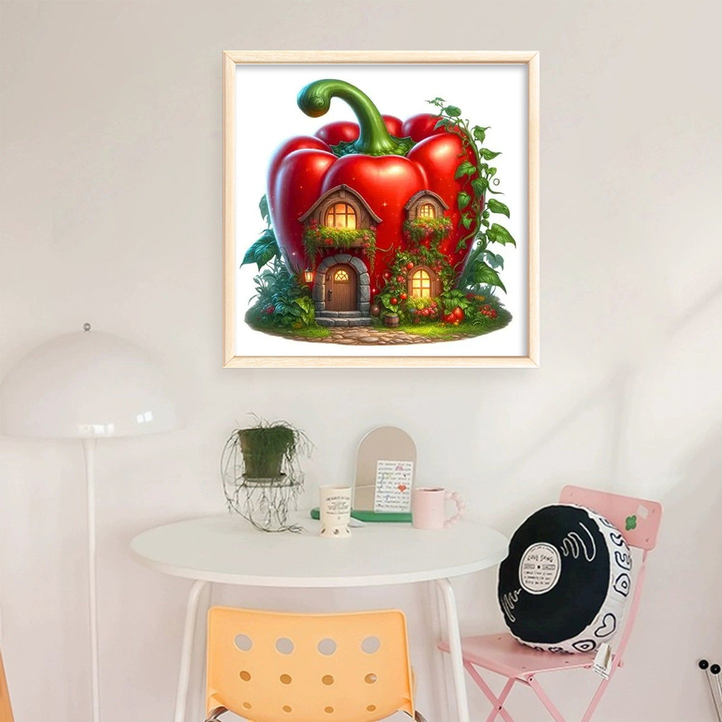 Chili House - Full 11CT Stamped Cross Stitch 40x40CM - Diy