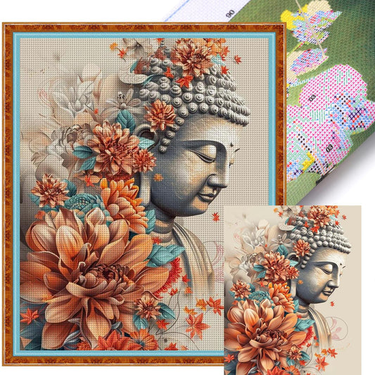 Buddha Statue - Full 11CT Stamped Cross Stitch 40x50CM - Huacan