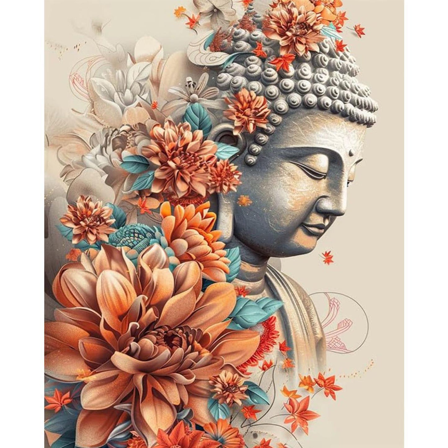Buddha Statue - Full 11CT Stamped Cross Stitch 40x50CM - Huacan