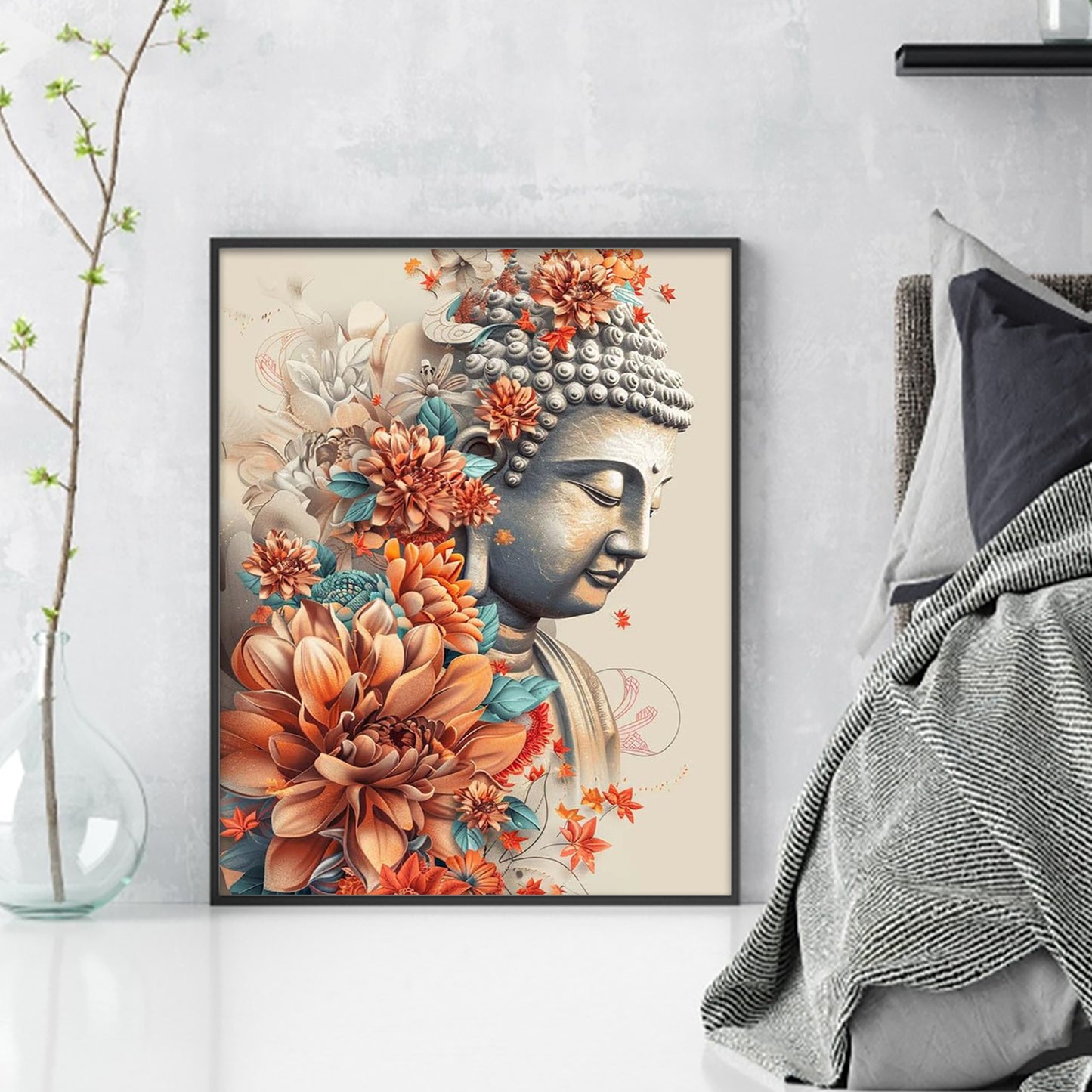 Buddha Statue - Full 11CT Stamped Cross Stitch 40x50CM - Huacan