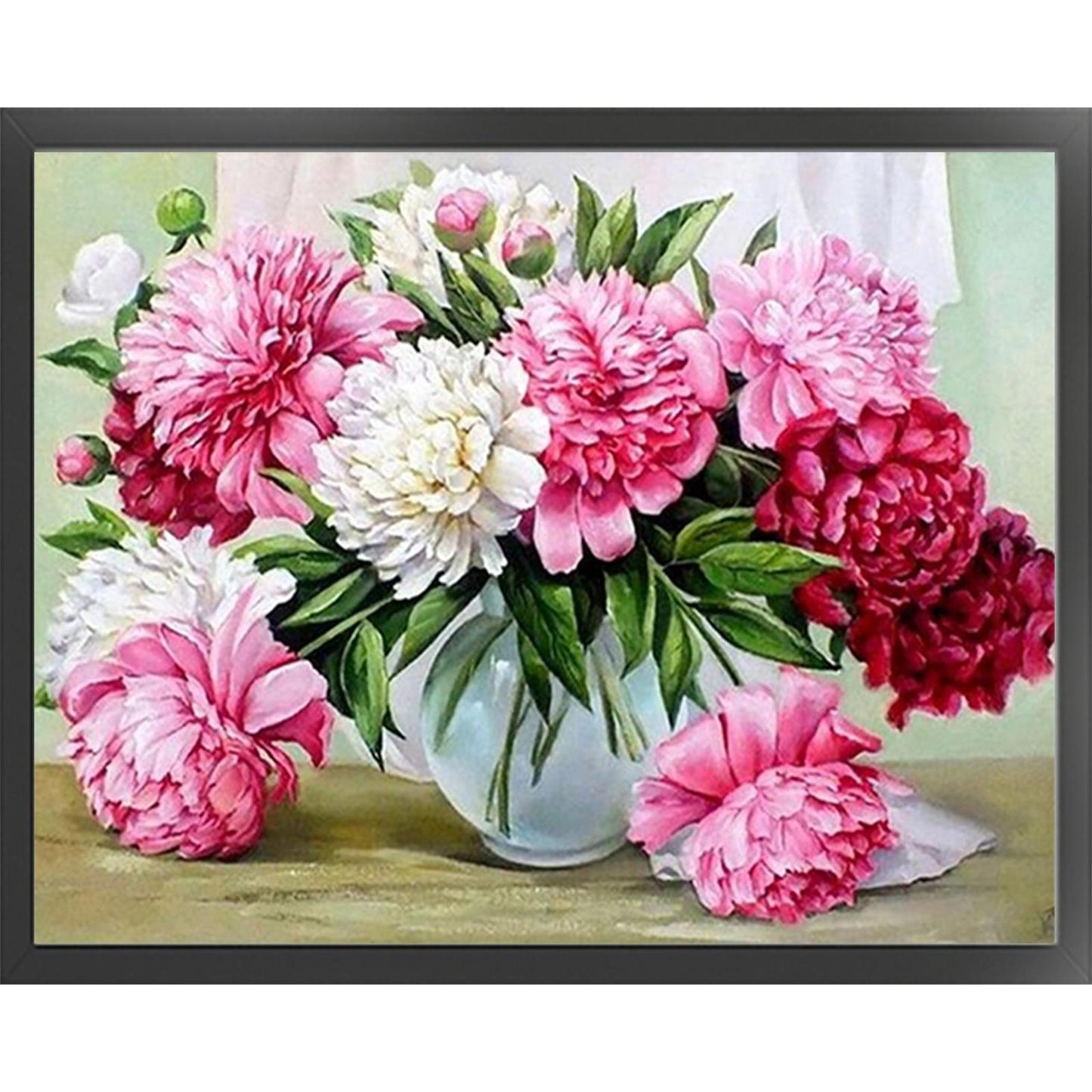 Peony Vase - Full 14CT Stamped Cross Stitch 50x40CM - Huacan