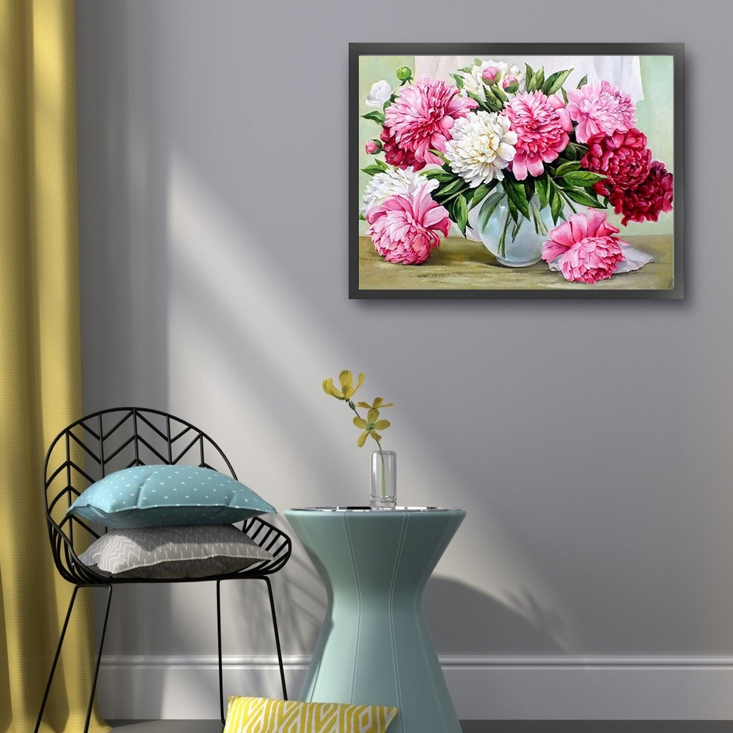 Peony Vase - Full 14CT Stamped Cross Stitch 50x40CM - Huacan