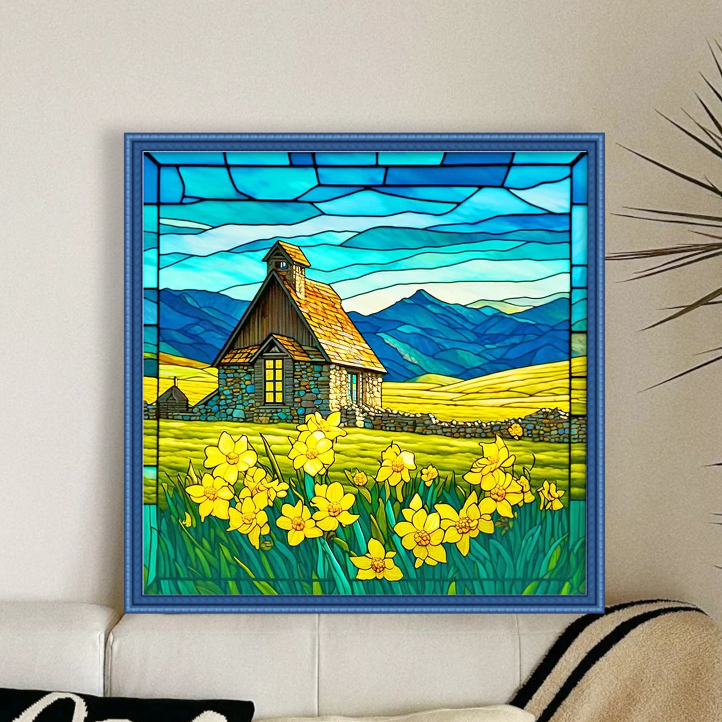 Flower Field - Full 11CT Stamped Cross Stitch 50x50CM - Huacan