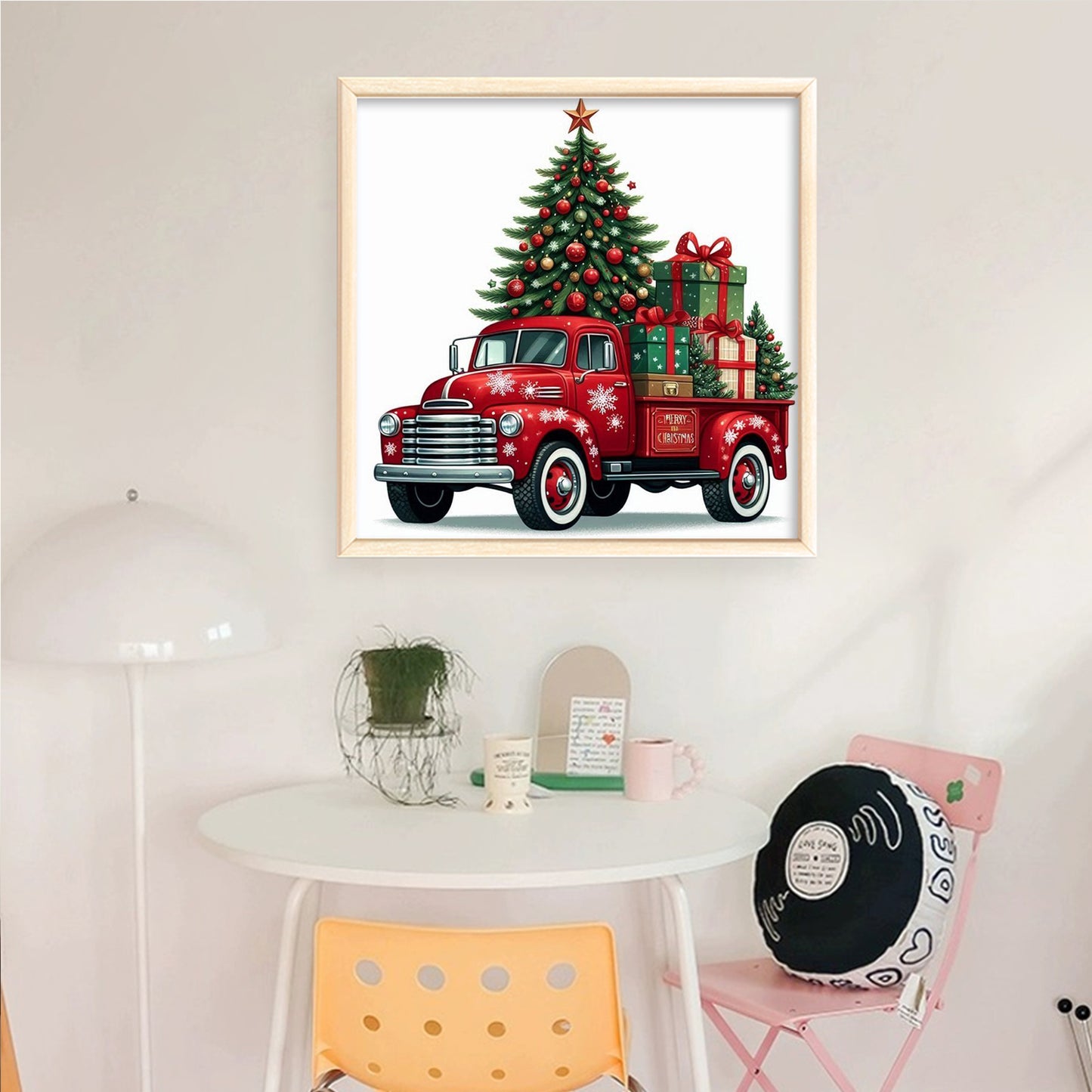 Christmas Tree Truck - Full 11CT Counted Cross Stitch 40x40CM - Yishu