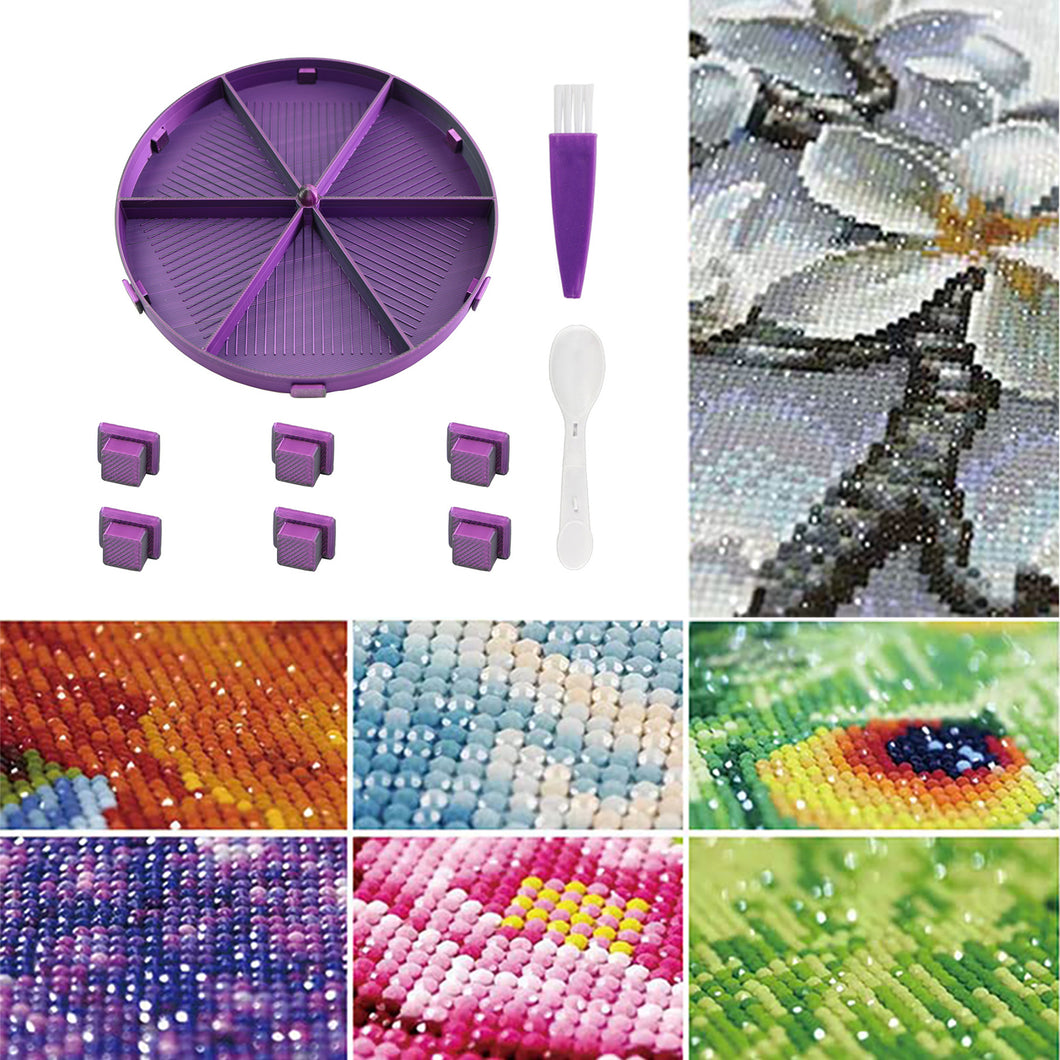Beads Sorting Storage Tray Fully Enclosed Diamond Painting Tools (Black Purple)