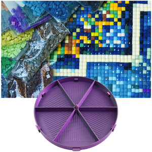 Beads Sorting Storage Tray Fully Enclosed Diamond Painting Tools (Black Purple)