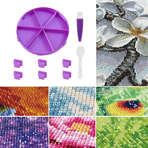 Round Beads Sorting Storage Tray Fully Enclosed Diamond Painting Tools (Purple)