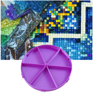 Round Beads Sorting Storage Tray Fully Enclosed Diamond Painting Tools (Purple)