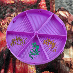 Round Beads Sorting Storage Tray Fully Enclosed Diamond Painting Tools (Purple)