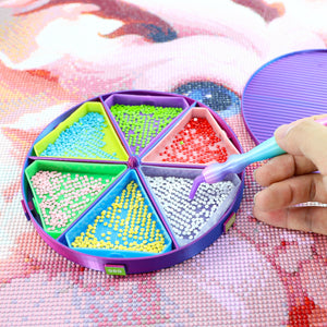 Round Beads Sorting Storage Tray Fully Enclosed Diamond Painting Tools (Purple)