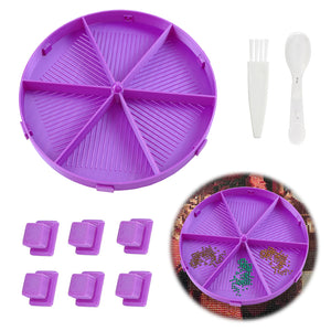 Round Beads Sorting Storage Tray Fully Enclosed Diamond Painting Tools (Purple)