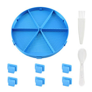 Round Beads Sorting Storage Tray Fully Enclosed Diamond Painting Tools (Blue)
