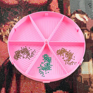 Round Beads Sorting Storage Tray Fully Enclosed Diamond Painting Tools (Pink)