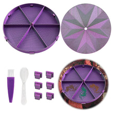 Load image into Gallery viewer, Beads Sorting Storage Tray Round Diamond Painting Tools with Lid (Black Purple)
