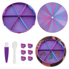 Load image into Gallery viewer, Beads Sorting Storage Tray Round Diamond Painting Tools with Lid (Blue Purple)
