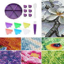 Load image into Gallery viewer, Beads Sorting Storage Tray Round Diamond Painting Tools with Dish (Black Purple)
