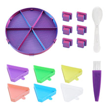 Load image into Gallery viewer, Beads Sorting Storage Tray Round Diamond Painting Tools with Dish (Blue Purple)
