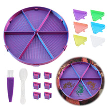Load image into Gallery viewer, Beads Sorting Storage Tray Round Diamond Painting Tools with Dish (Blue Purple)

